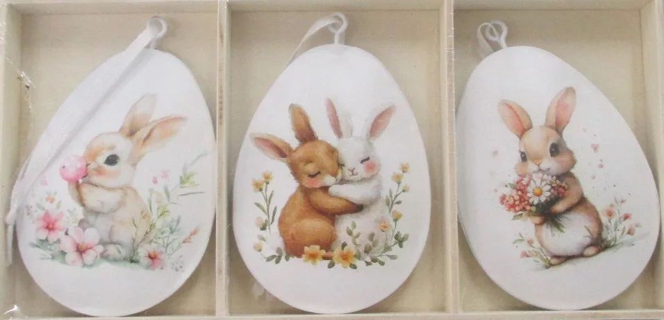 Fém akasztós tojás nyuszis 3 db / csomag Fém akasztós tojás nyuszis 3 db / csomag