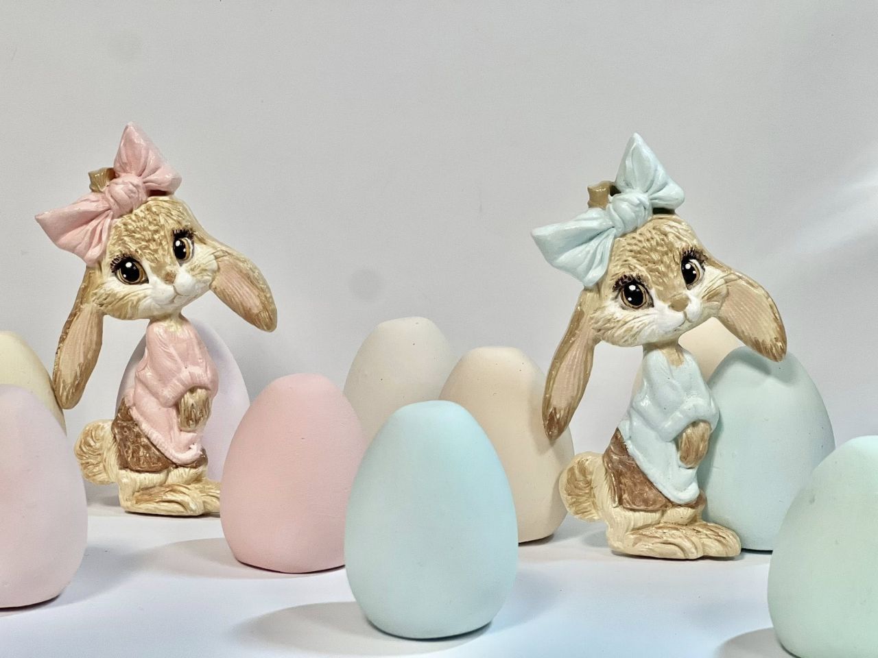 Gipsz nyuszi lány masnival - 2 féle