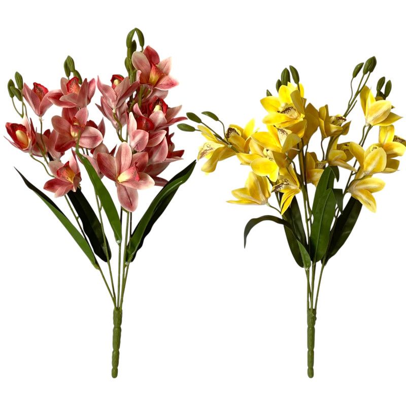Gumi orchidea csokor x5 48cm - 4 színben