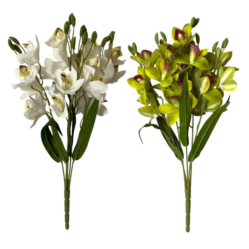 Gumi orchidea csokor x5 48cm - 4 színben