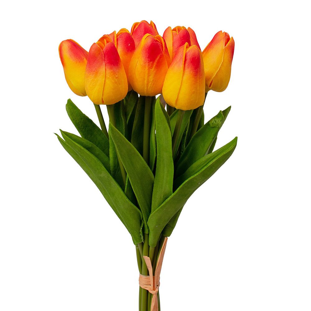 Real touch tulipán köteg 10 szálas 33.5cm magas - Több színben