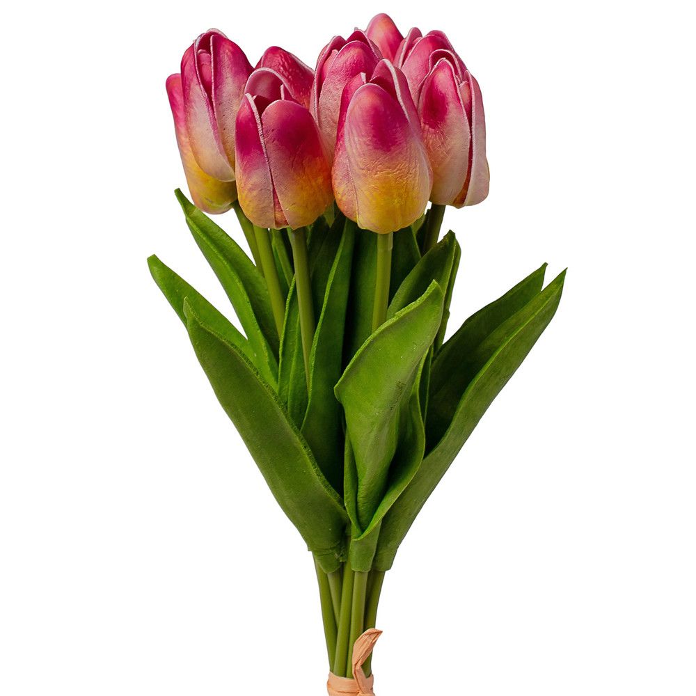 Real touch tulipán köteg 10 szálas 33.5cm magas - Több színben