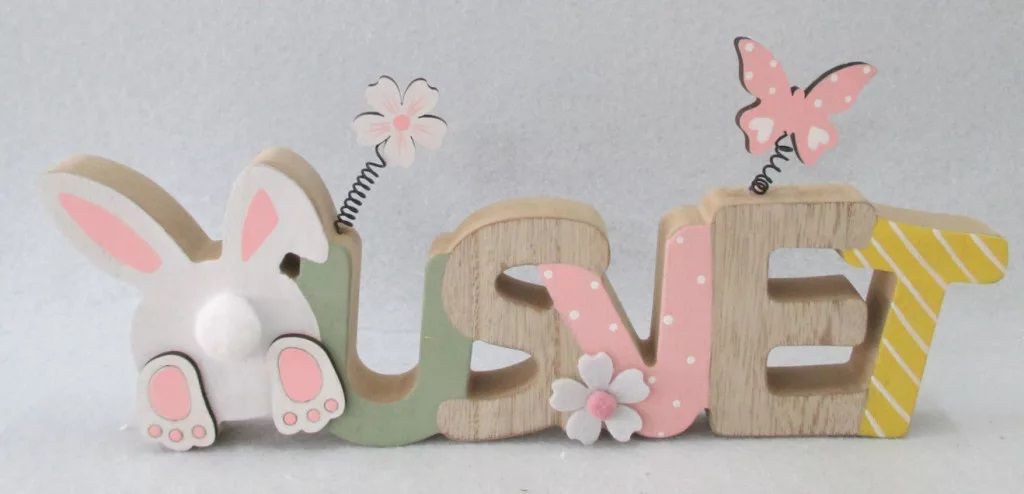 Fa Húsvét felirat nyuszi popsival 30 x 13cm