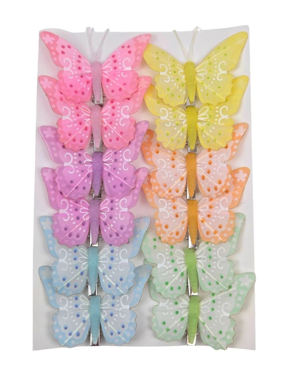 Csipeszes lepke 8 cm 12 db / csomag - Több féle