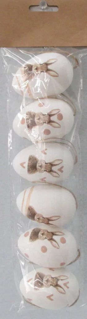 Műanyag tojás nyuszival 6 db - Több színben