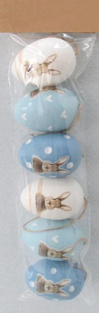 Műanyag tojás nyuszival 6 db - Több színben