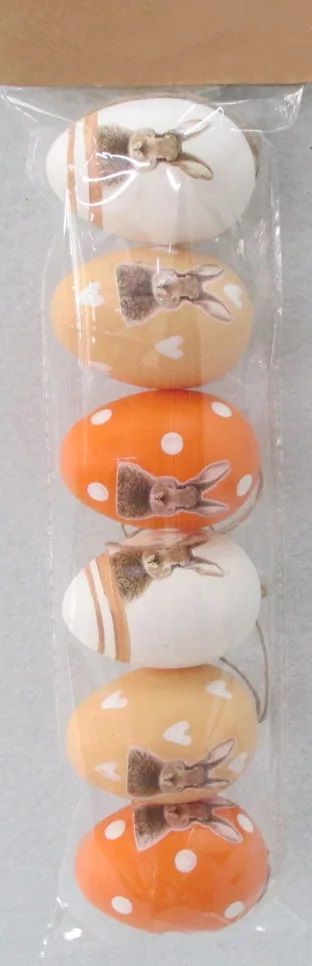 Műanyag tojás nyuszival 6 db - Több színben