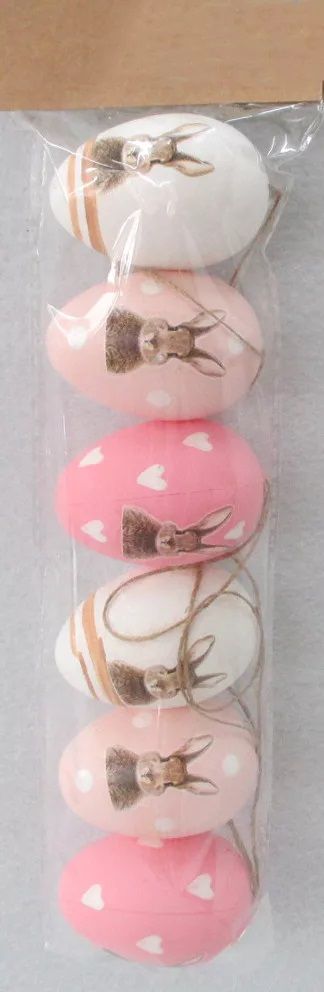 Műanyag tojás nyuszival 6 db - Több színben