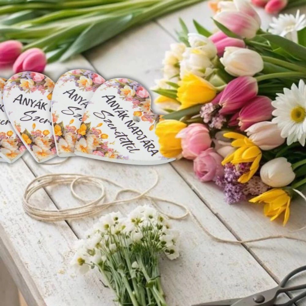 Nyomtatott fa tábla - Anyák napjára 5 db / csomag- 2 féle