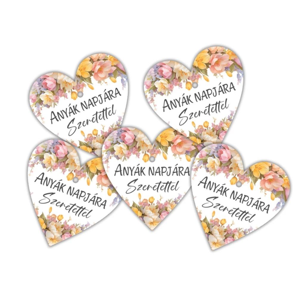 Nyomtatott fa tábla - Anyák napjára 5 db / csomag- 2 féle