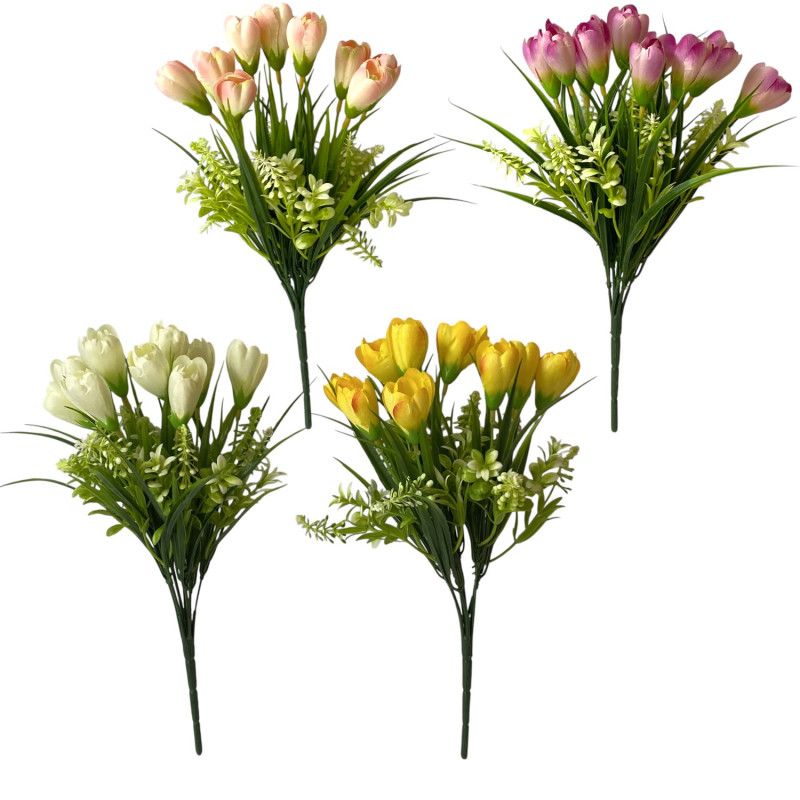 Krókusz csokor x9 36cm - 4 színben Krókusz csokor x9 36cm - 4 színben