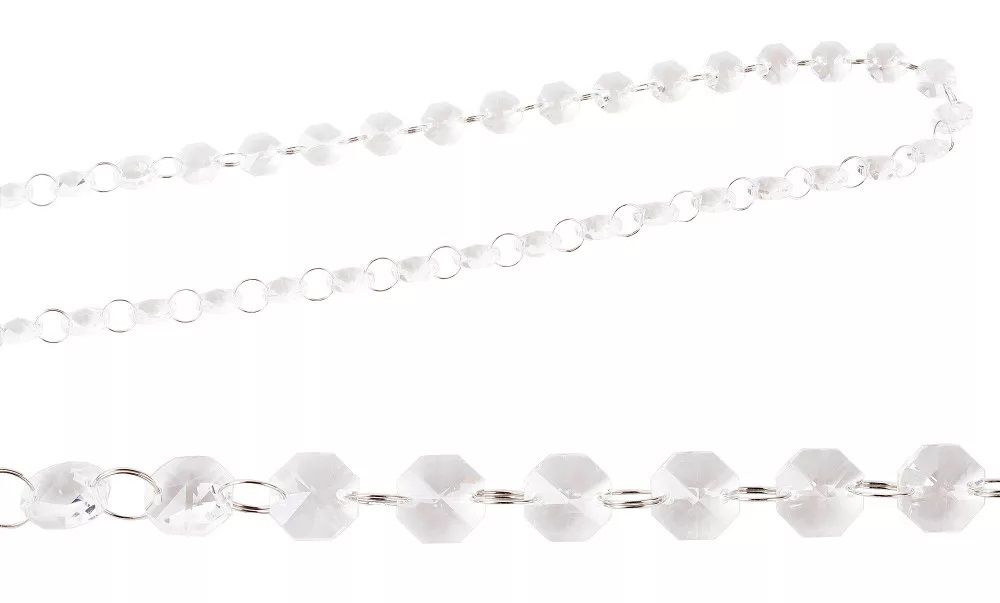 Lánc nyolcszüg alakú víztiszta kristályokból 100 cm