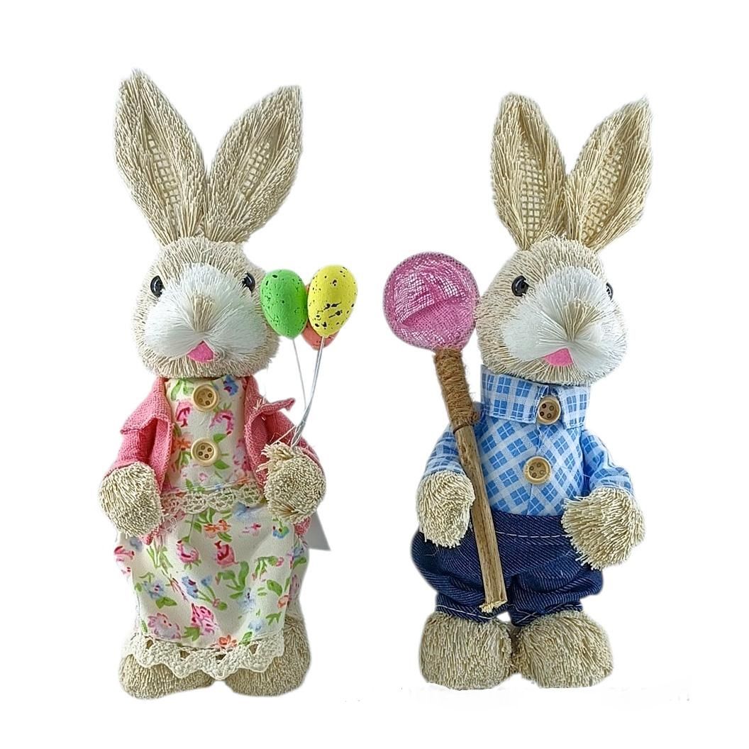 Szalma nyuszi 22cm - 2 színben