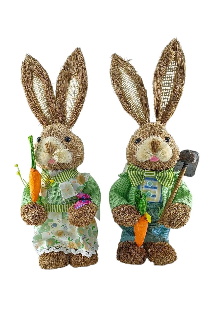 Szalma nyuszi 32,5cm - 2 színben Szalma nyuszi 32,5cm - 2 színben