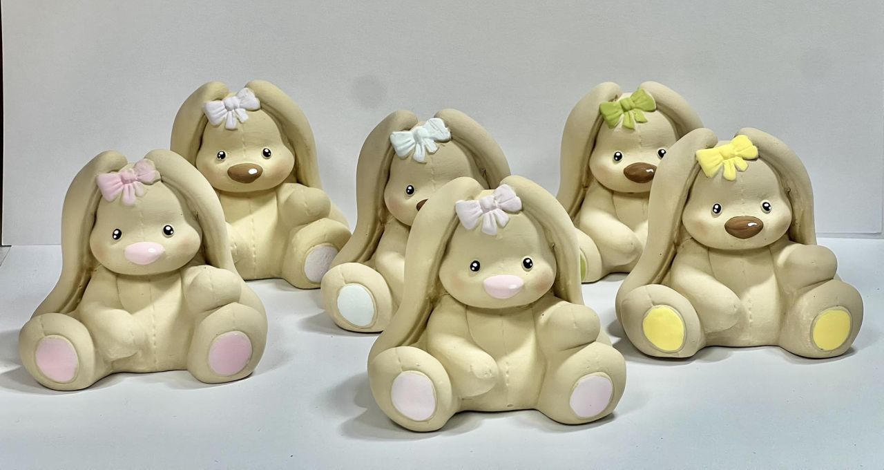 Gipsz nagy fülű nyuszik - 6 színben