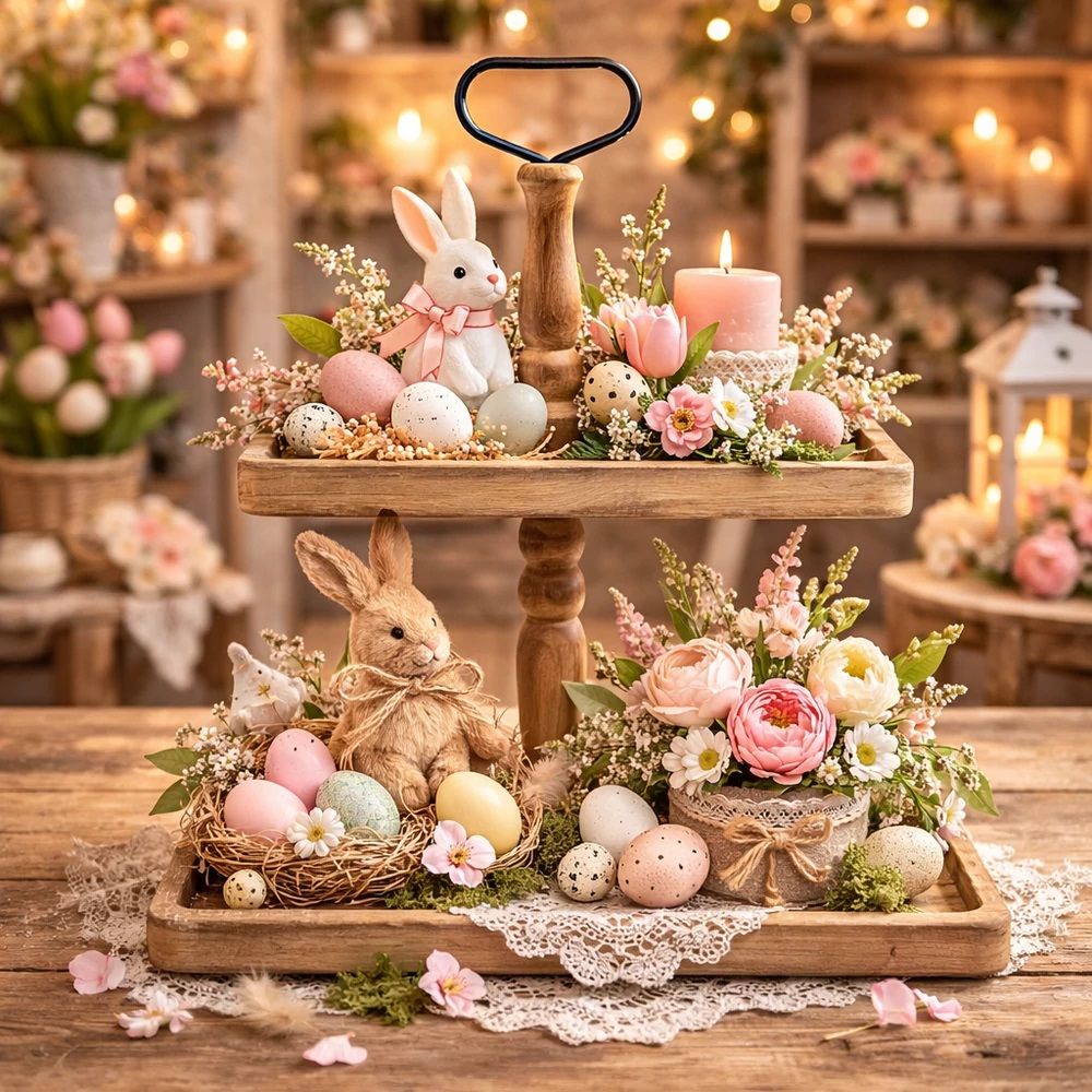 Kétszintes kínáló tál fából barna 40x20cm mag:45cm