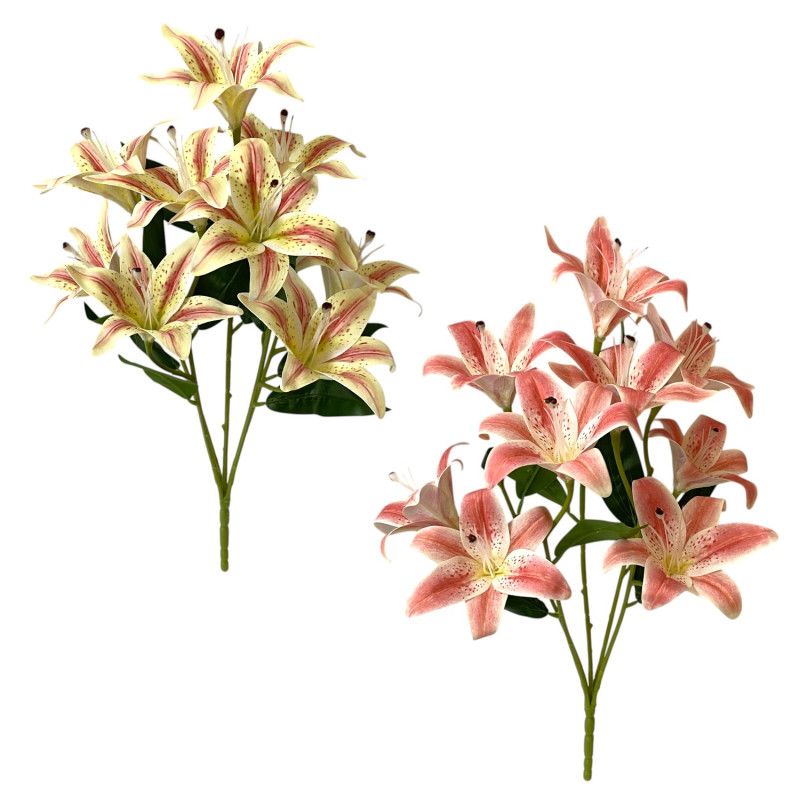 Gumi liliom csokor x5 58cm - 4 színben Gumi liliom csokor x5 58cm - 4 színben