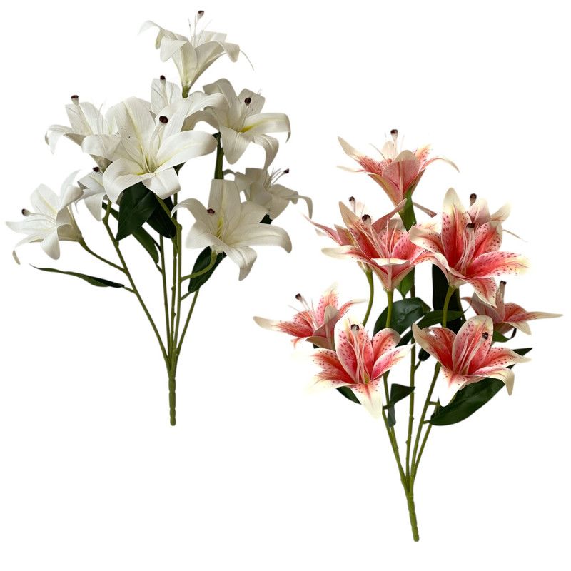 Gumi liliom csokor x5 58cm - 4 színben Gumi liliom csokor x5 58cm - 4 színben