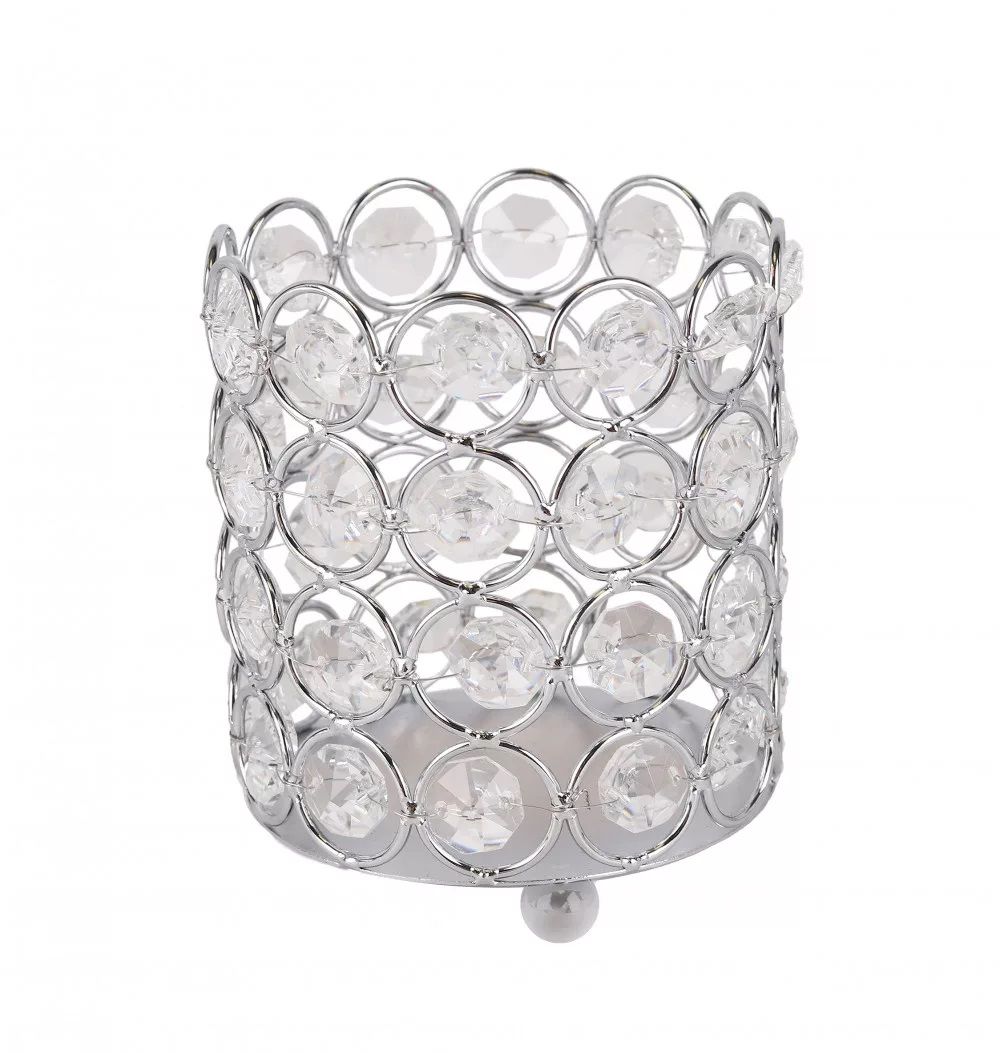 Krómozott kristály mécsestartó