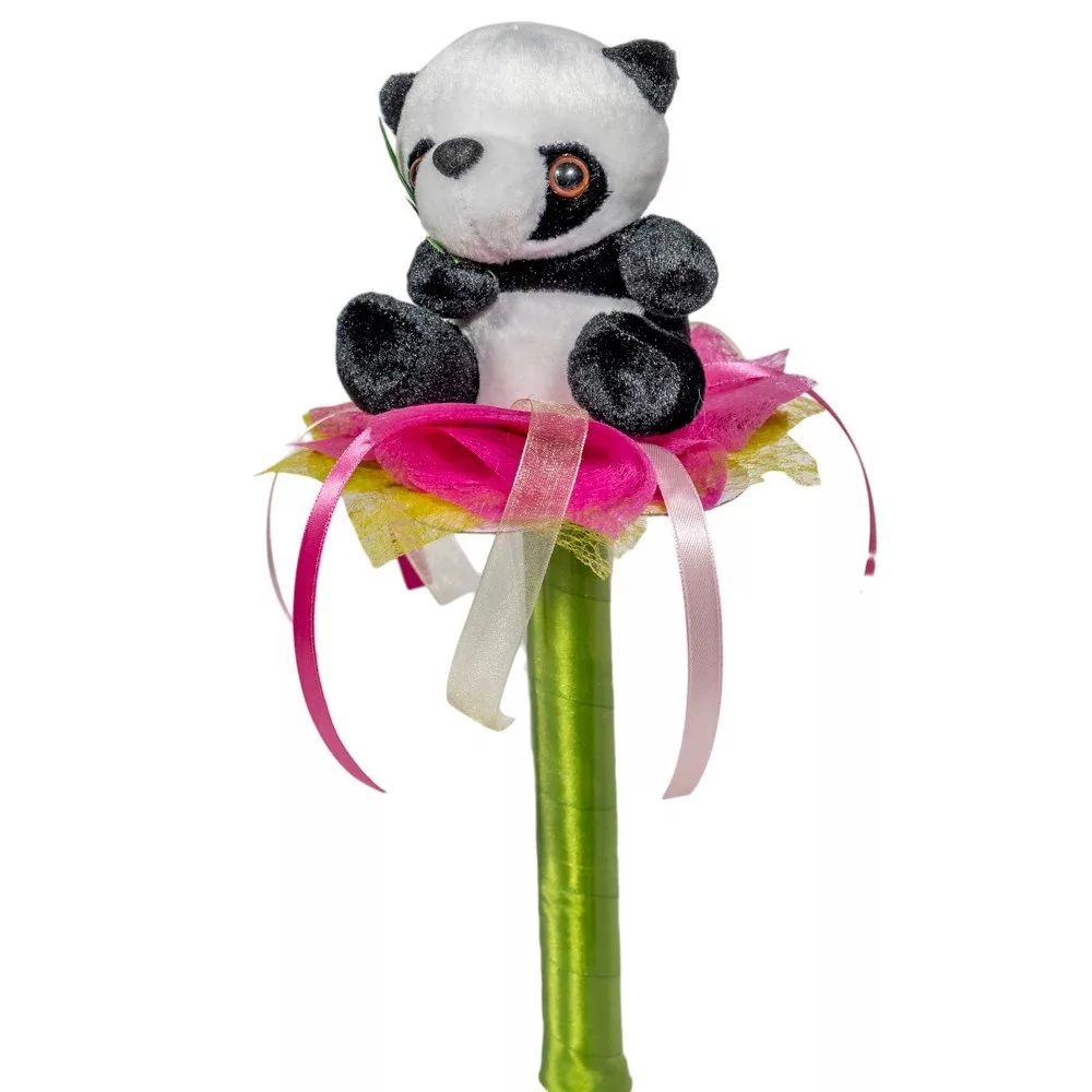 Ballagási csokor plüss pandamaci szalaggal 33cm
