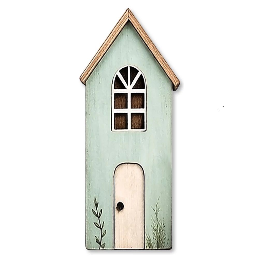 Nyomtatott dekorkarton - Pasztell házikó- 3 színben