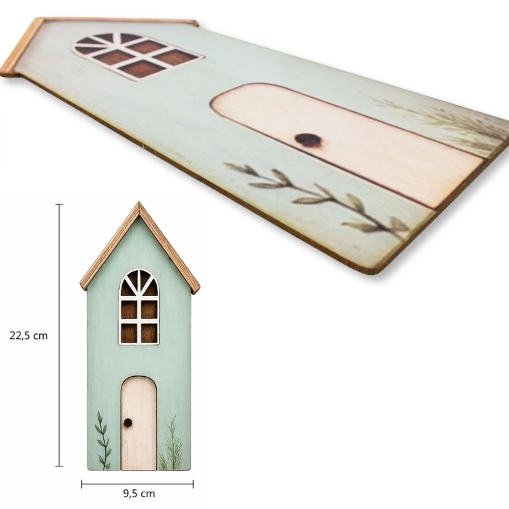 Nyomtatott dekorkarton - Pasztell házikó- 3 színben