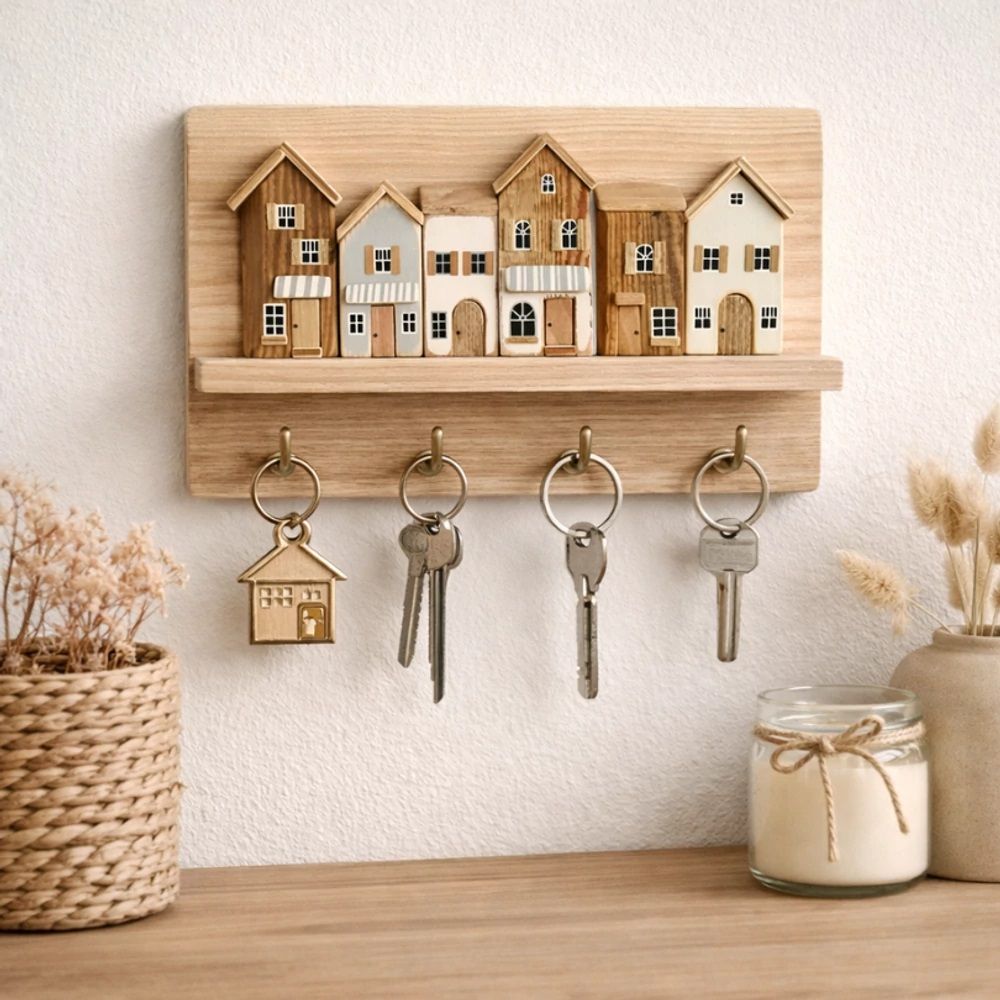 Nyomtatott dekorkarton - Házikó 6 db / szett