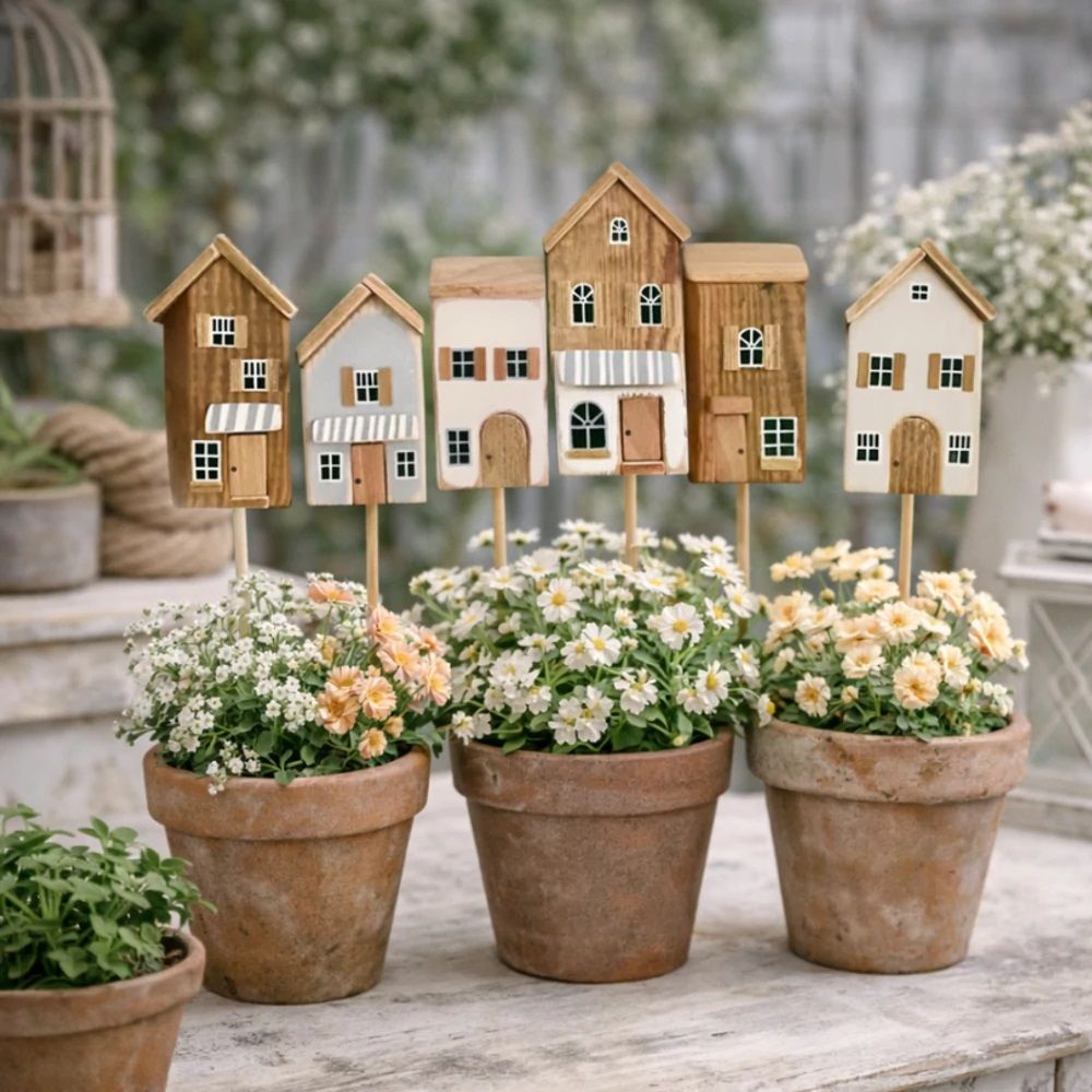 Nyomtatott dekorkarton - Házikó 6 db / szett