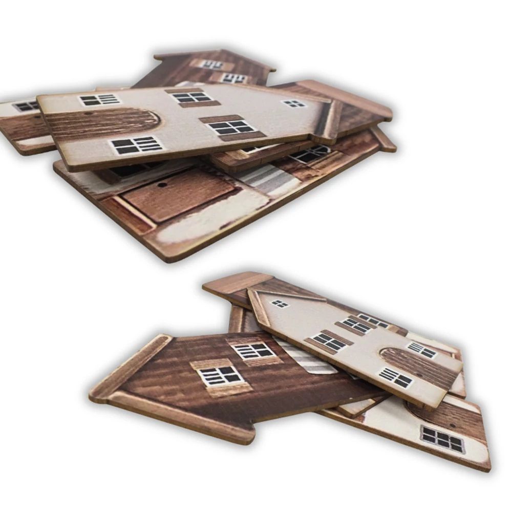 Nyomtatott dekorkarton - Házikó 6 db / szett