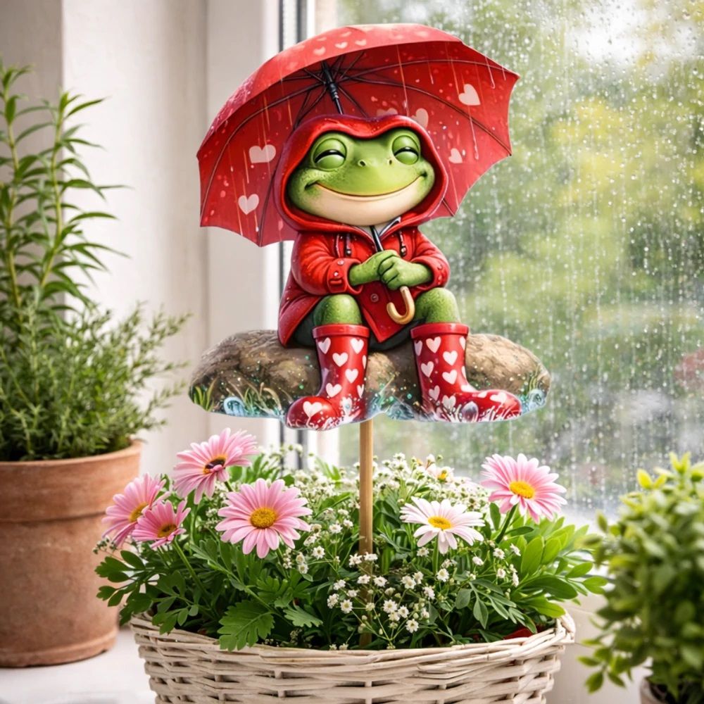 Nyomtatott dekorkarton - Esernyős béka 2db/csomag