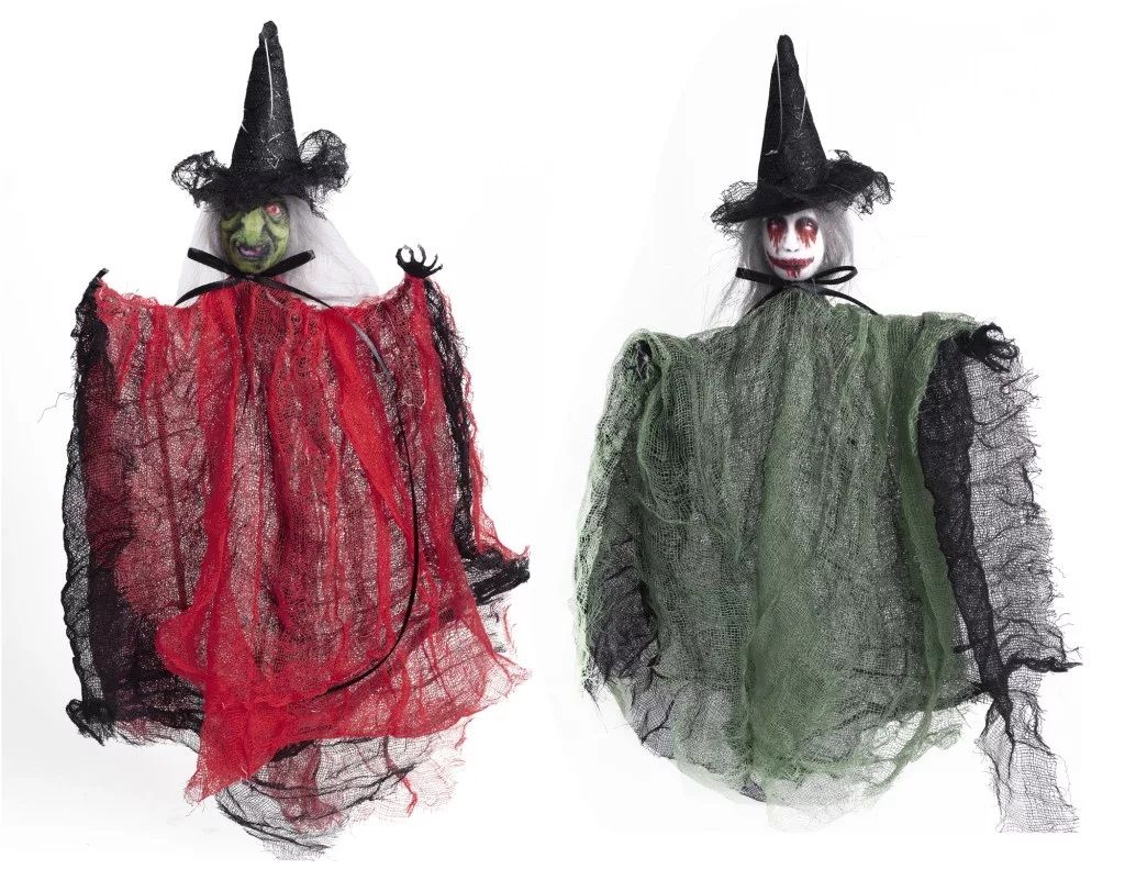 Textil akasztós boszorkány lepelben 30 cm - 2 féle