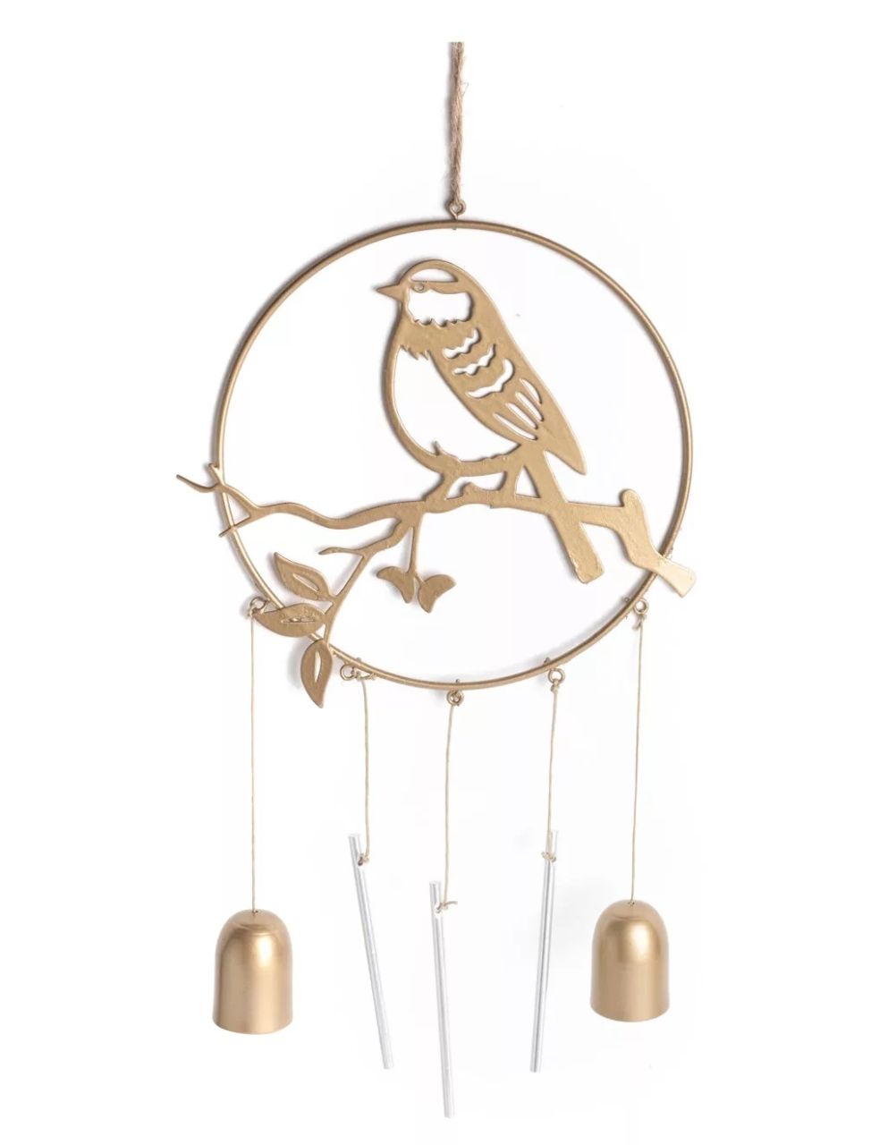 Fém akasztós madaras szélcsengő 17 x 46 cm