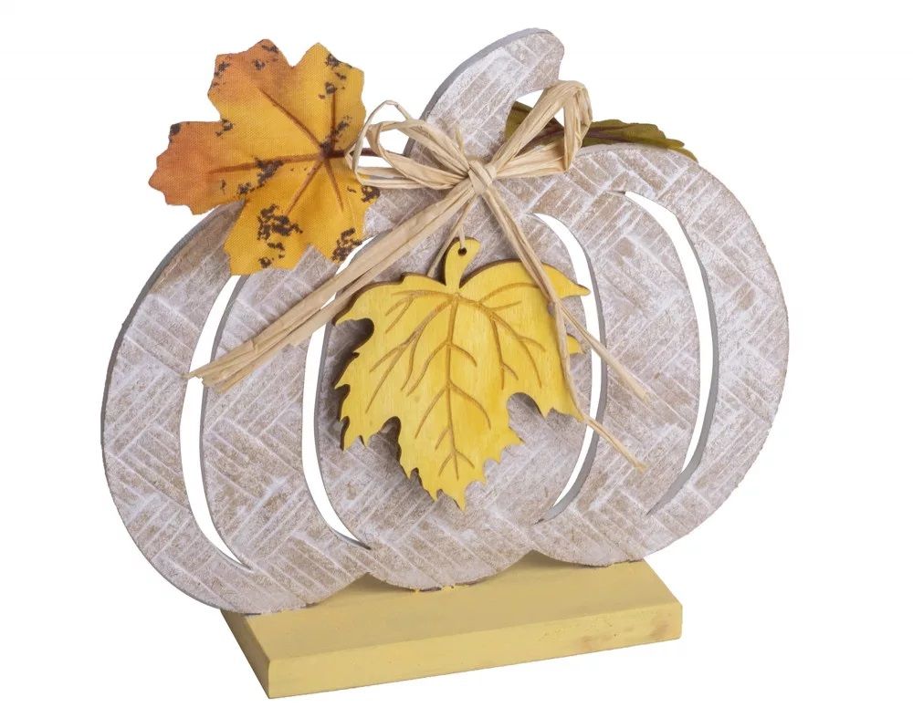 Fa szeletes tök levéllel 18 x 16,5 cm
