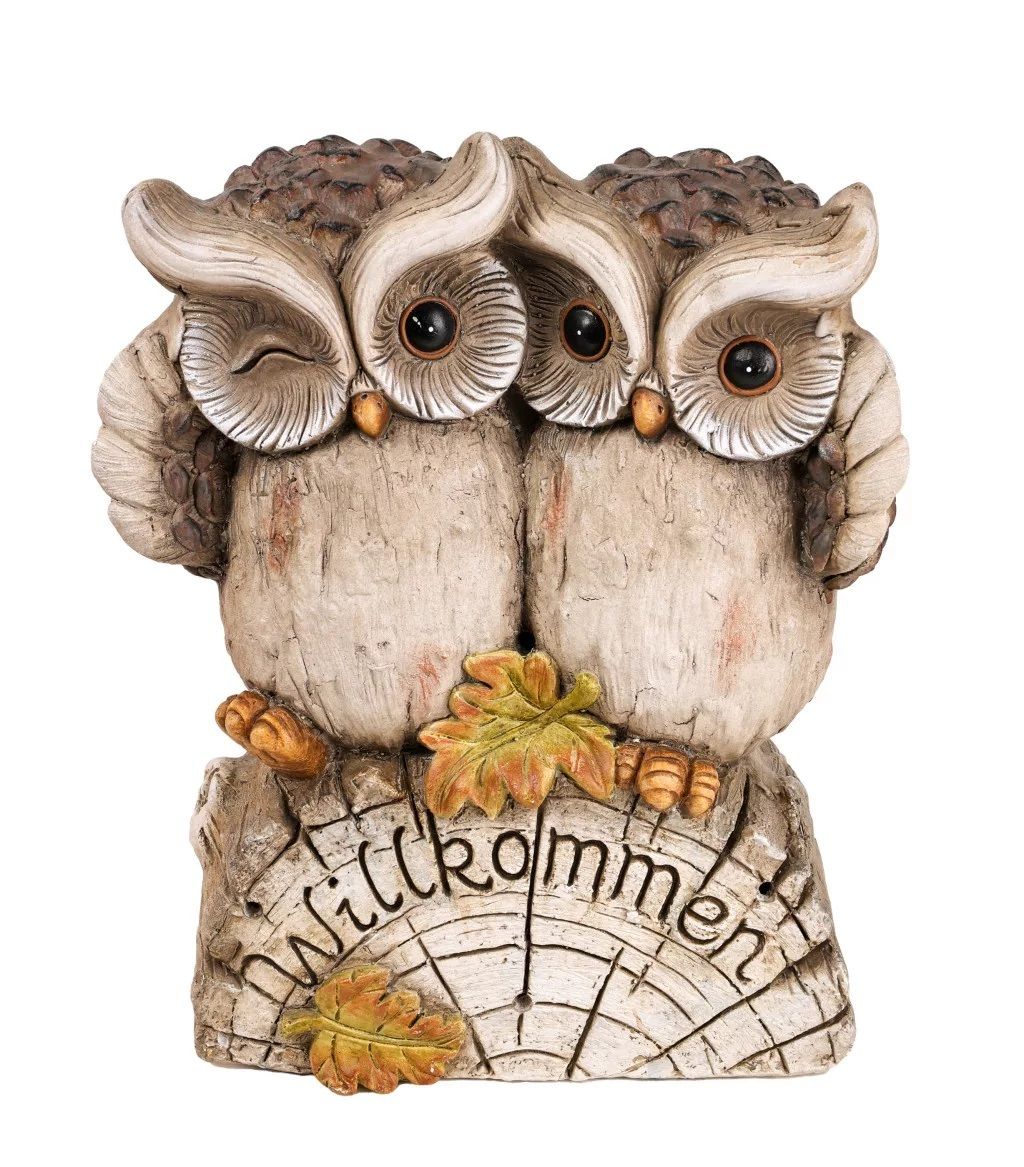 Kültéri baglyok fa szeleten 37,5 cm