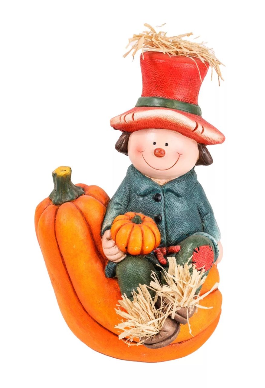 Kültéri madárijesztő tökkel 36 cm