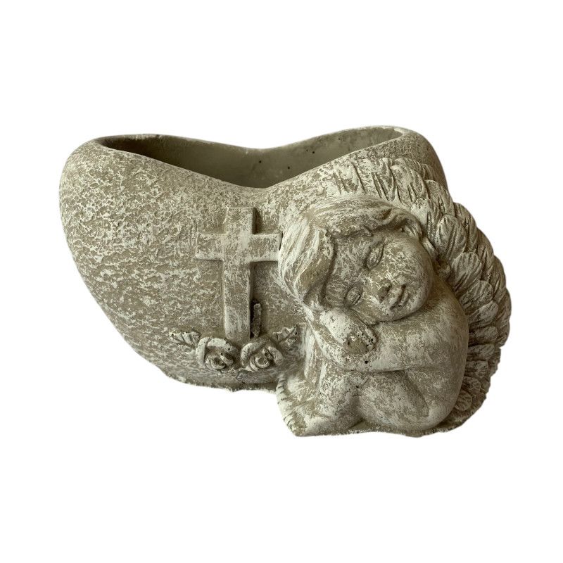Kaspó kő angyallal 13*7cm Kaspó kő angyallal 13*7cm