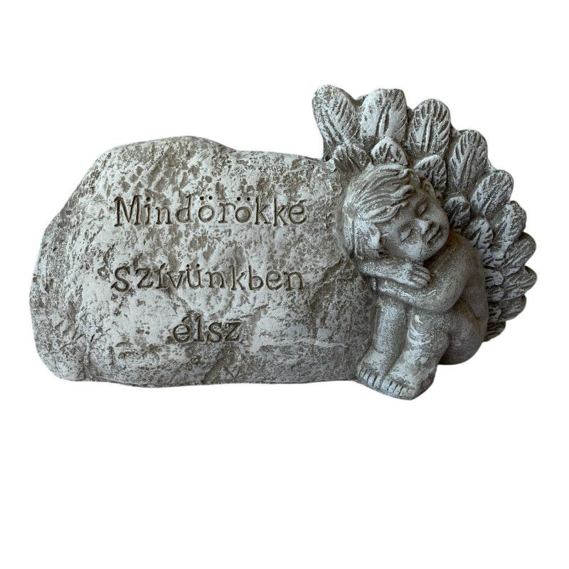 Kő felirat angyallal 23*14*7cm ,,Mindörökké..." Kő felirat angyallal 23*14*7cm ,,Mindörökké..."