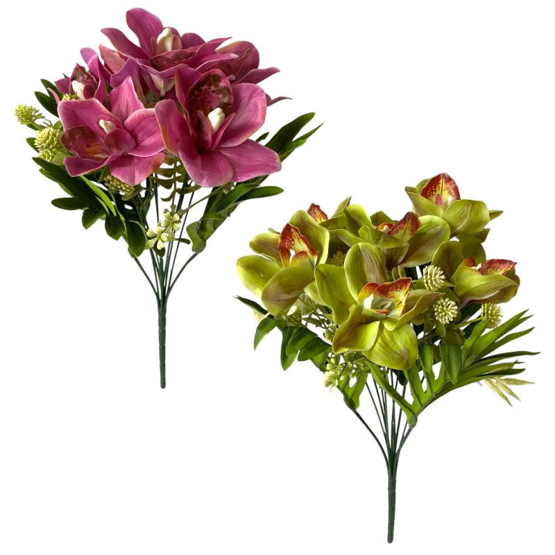 Gumi orchidea csokor x10 42cm - 5 színben