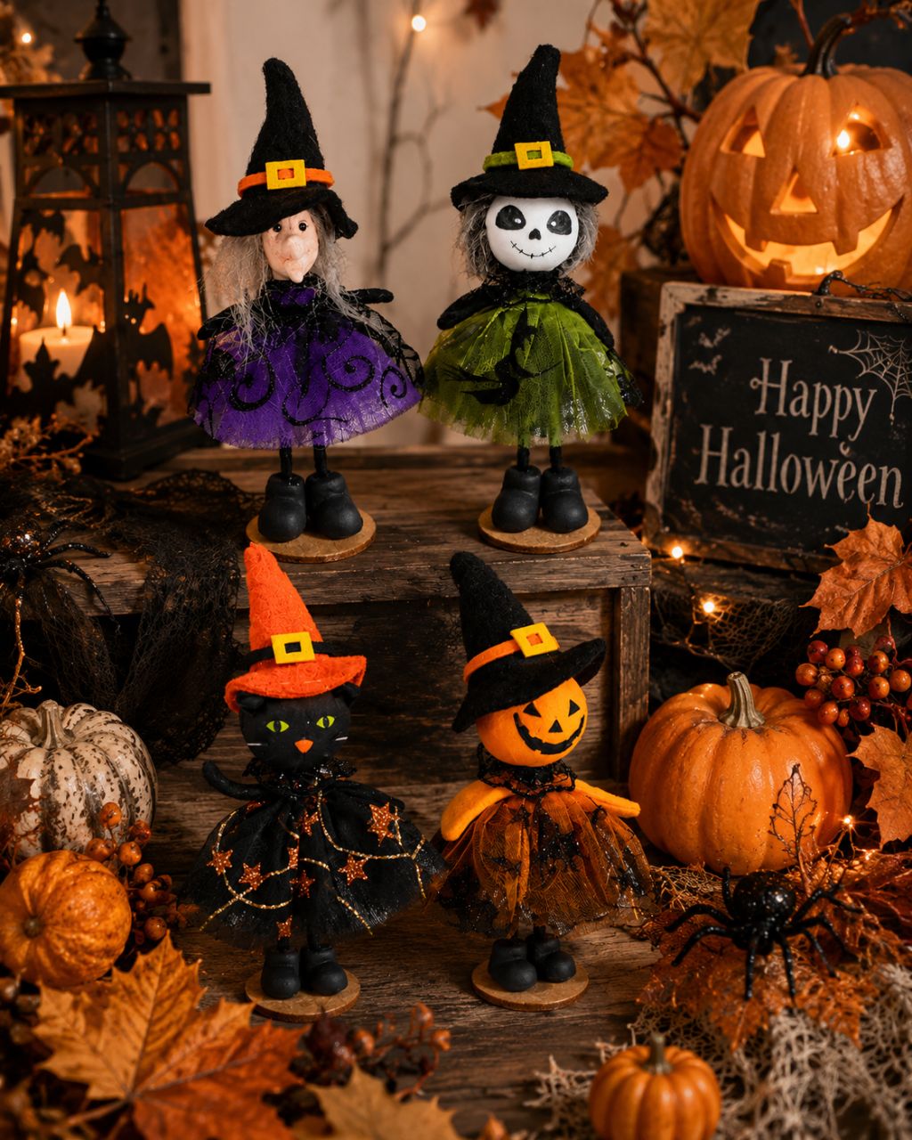 Textil Halloween figurák – 4 féle