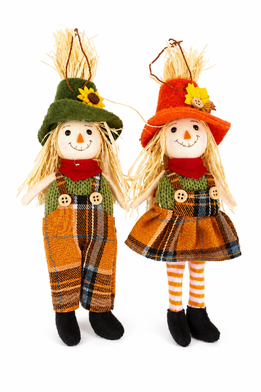 Textil madárijesztő figura – Őszi dekoráció 22 cm - 2 féle Textil madárijesztő figura – Őszi dekoráció 22 cm - 2 féle
