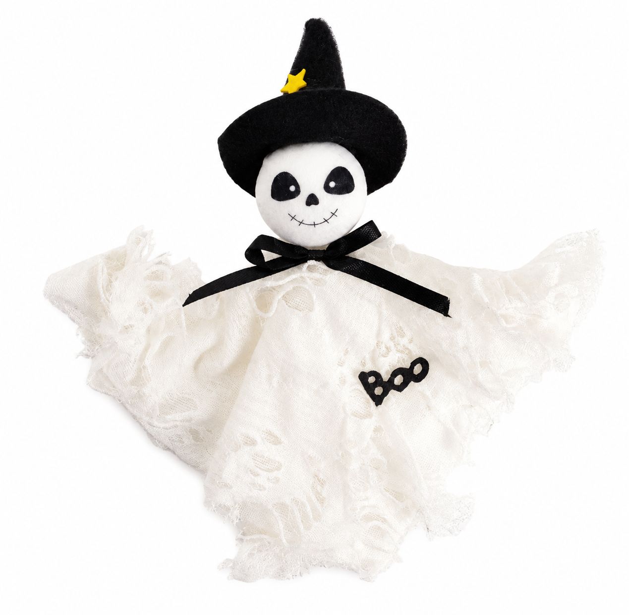 Akasztható textil Halloween szellem figura – Függődísz BOO mintával