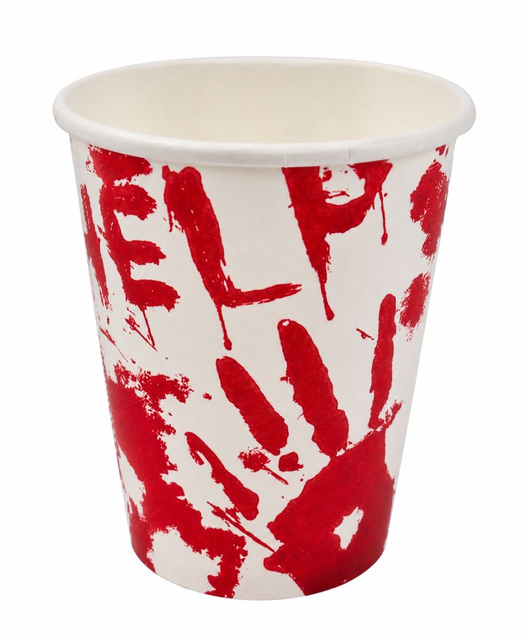 Halloween papírpohár – Vérnyomos „HELP” mintával – 250 ml – 10 db/csomag Halloween papírpohár – Vérnyomos „HELP” mintával – 250 ml – 10 db/csomag