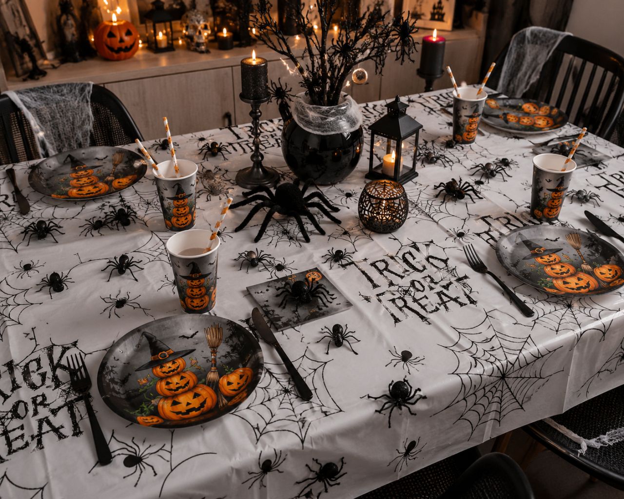 Halloween műanyag asztalterítő – Trick or Treat mintával – 137 × 183 cm
