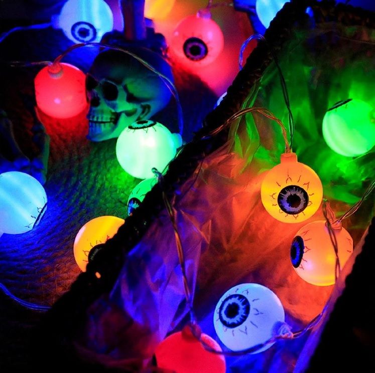 Halloween LED szemgolyó égősor – Világító szem fényfüzér dekoráció Halloween LED szemgolyó égősor – Világító szem fényfüzér dekoráció
