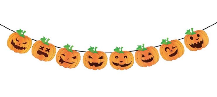 Halloween tök girland – Vidám töklámpás papír füzér Halloween tök girland – Vidám töklámpás papír füzér