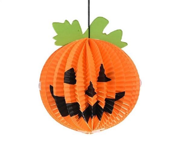 Halloween papír töklámpás függő dekoráció 16 cm – Méhsejt papír dísz Halloween papír töklámpás függő dekoráció 16 cm – Méhsejt papír dísz
