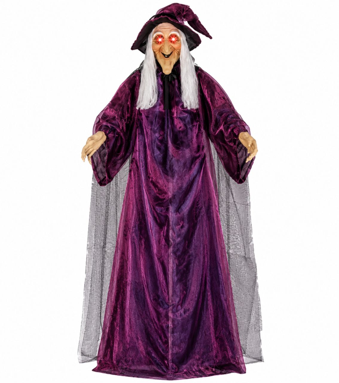 Halloween boszorkány dekoráció 180 cm – Álló figura világító szemekkel Halloween boszorkány dekoráció 180 cm – Álló figura világító szemekkel