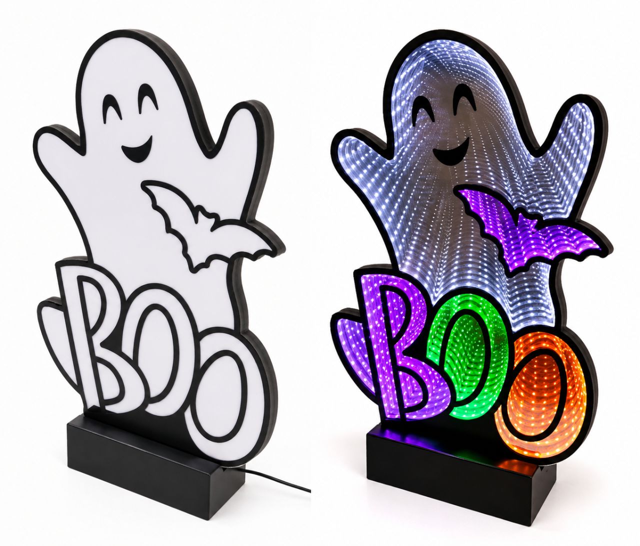 LED Halloween BOO Szellem Lámpa – Infinity Mirror LED Dekoráció LED Halloween BOO Szellem Lámpa – Infinity Mirror LED Dekoráció