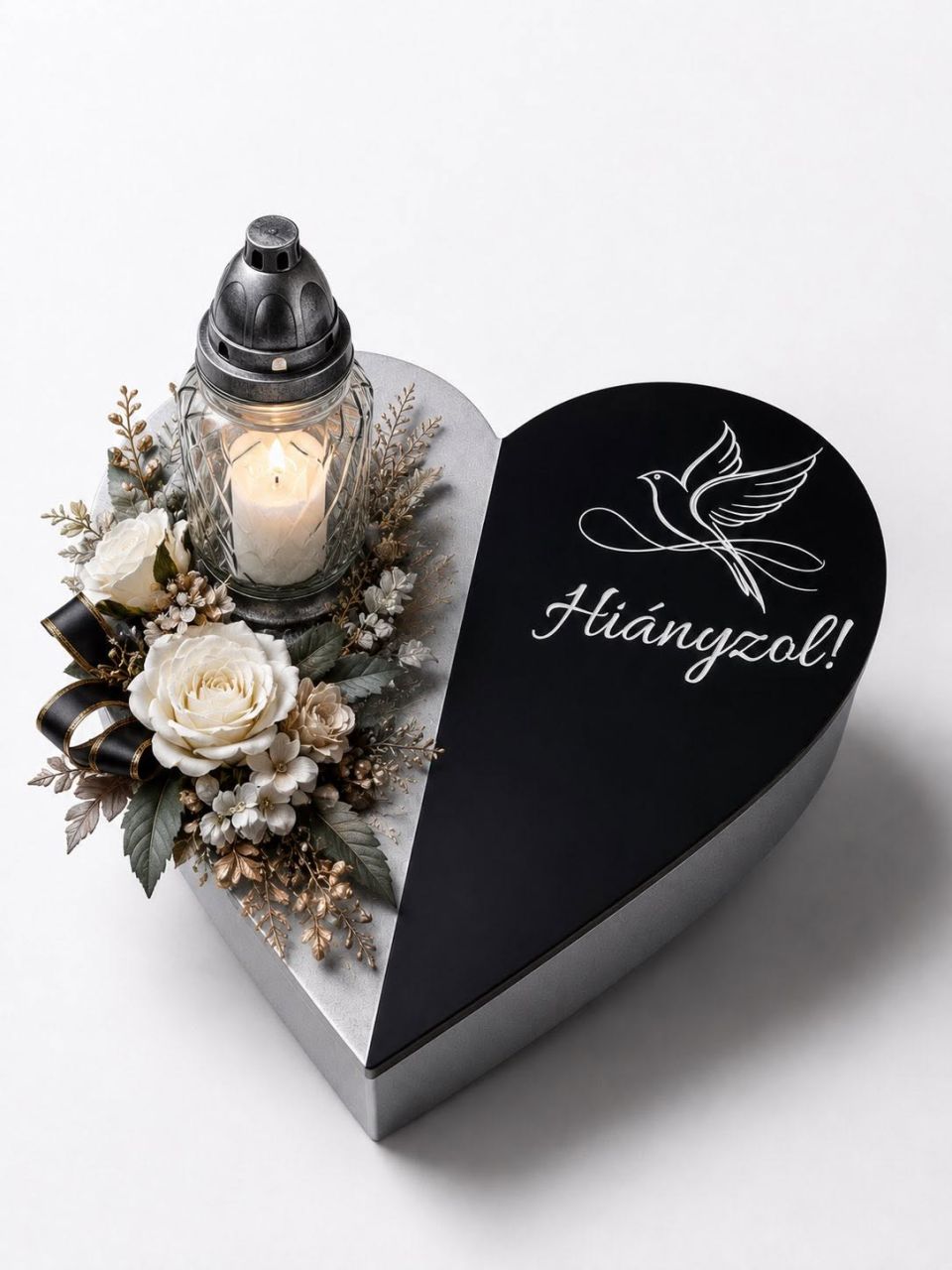 Prémium emlékszív – „Hiányzol!” galamb mintával 21 cm Prémium emlékszív – „Hiányzol!” galamb mintával 21 cm