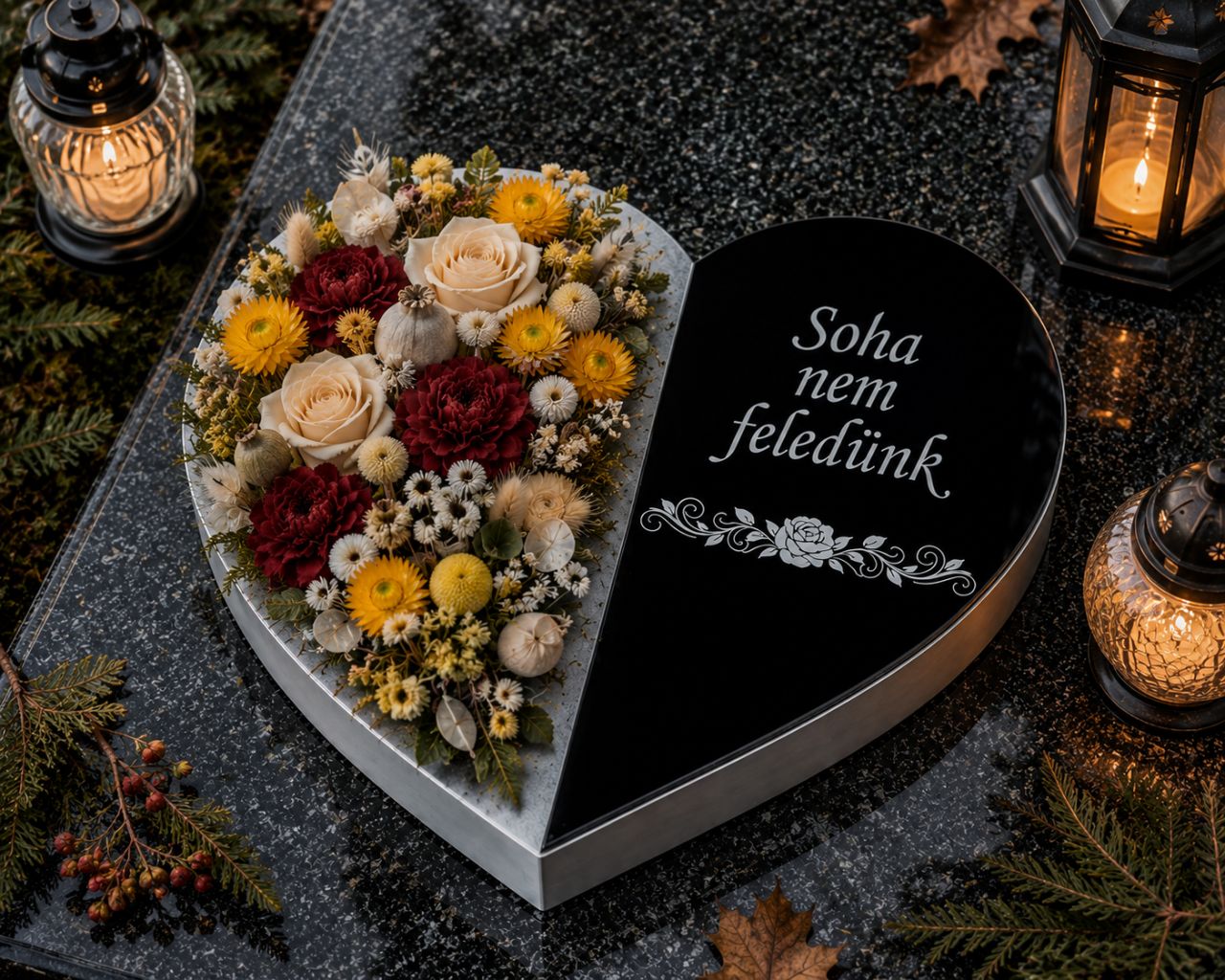 Prémium emlékszív – „Soha nem feledünk” 32 cm Prémium emlékszív – „Soha nem feledünk” 32 cm